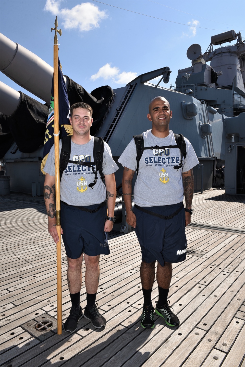 USS Carter Hall (LSD-50) CPO Selectees aboard the USS Wisconsin (BB-64)