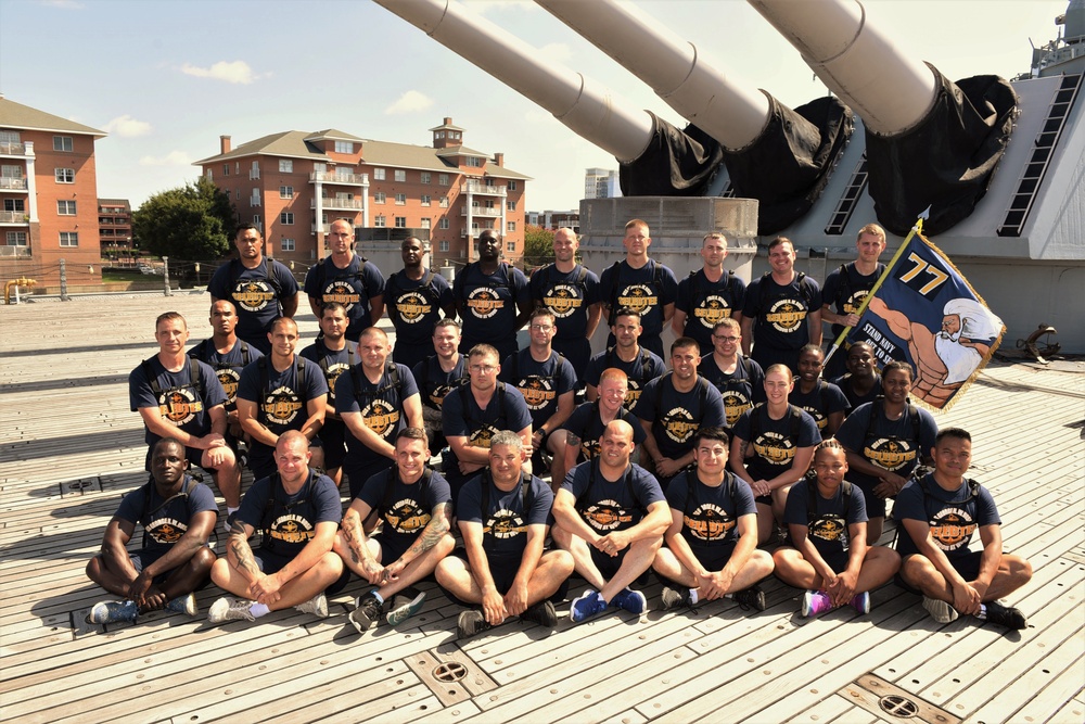 USS George H.W. Bush (CVN-77) CPO Selectees aboard the USS Wisconsin (BB-64)