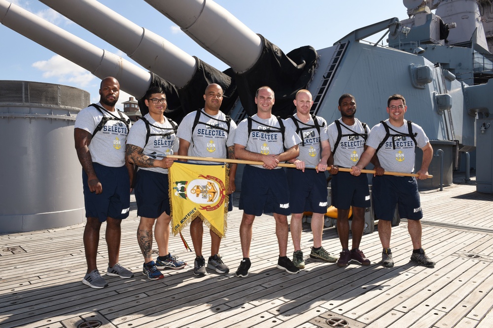 CPO Selectees from the USS Monterey (CG-61) aboard the USS Wisconsin (BB-64)