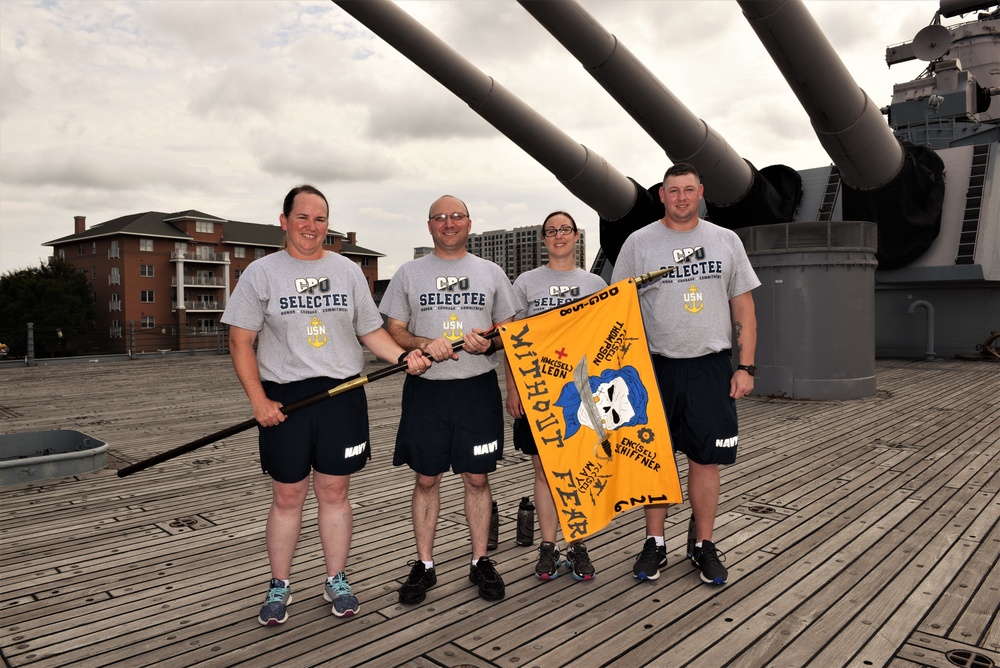 CPO Selectees from the USS Laboon (DDG-58) aboard the USS Wisconsin (BB-64)