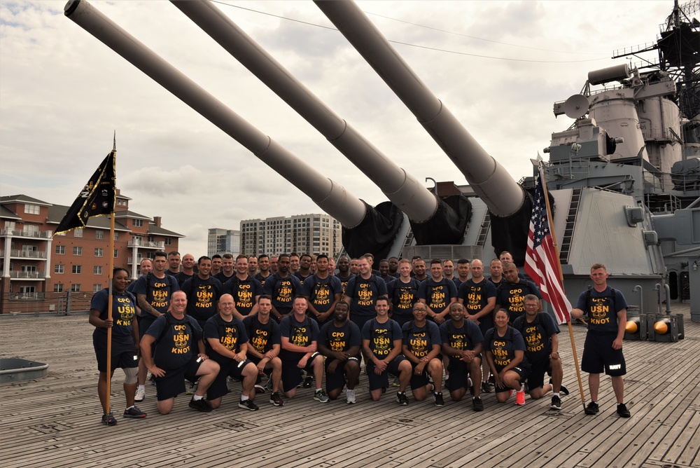 CPO Selectees from NAS Oceana aboard the USS Wisconsin (BB-64)