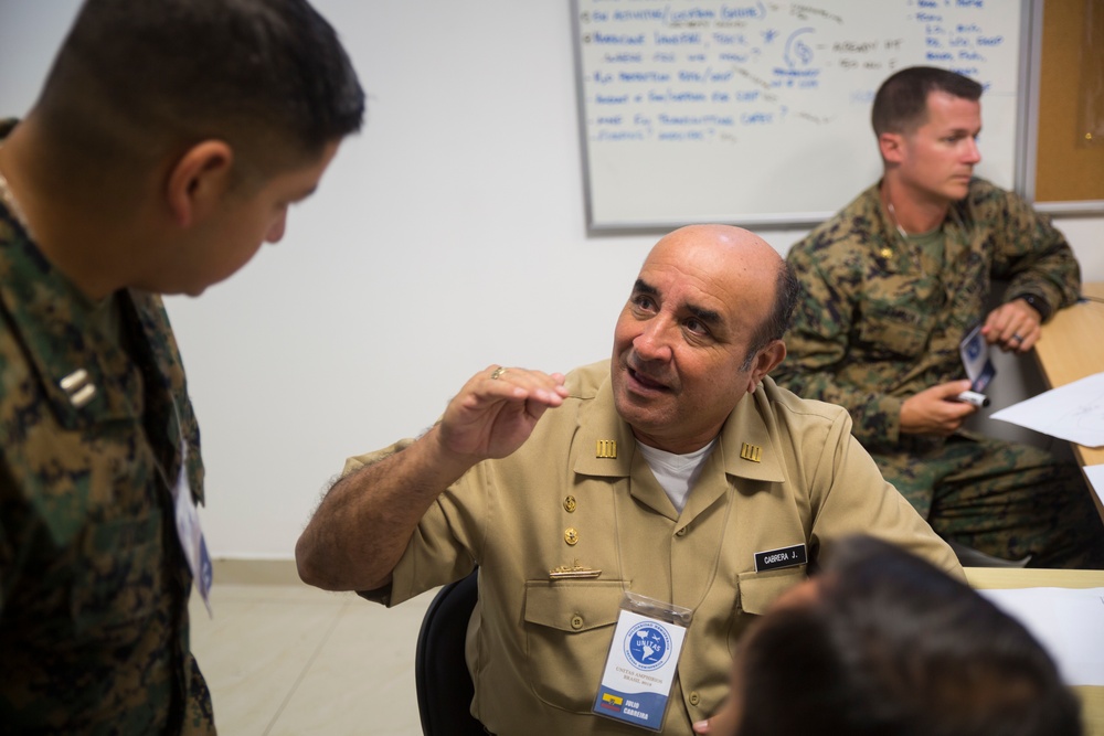 U.S., partner nation service members plan together during UNITAS Amphibious