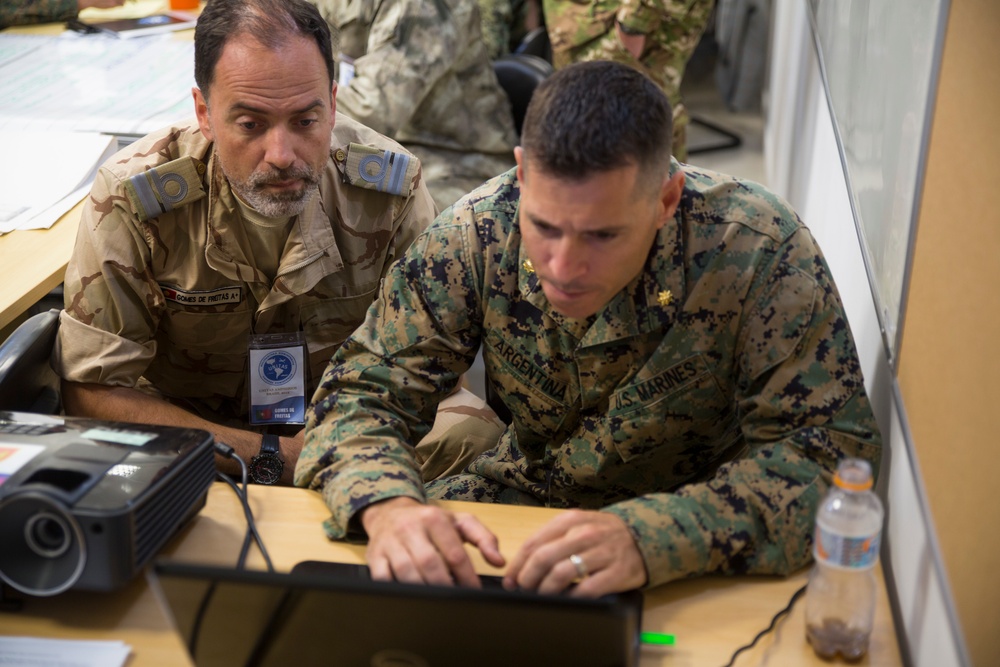 U.S., partner nation service members plan together during UNITAS Amphibious