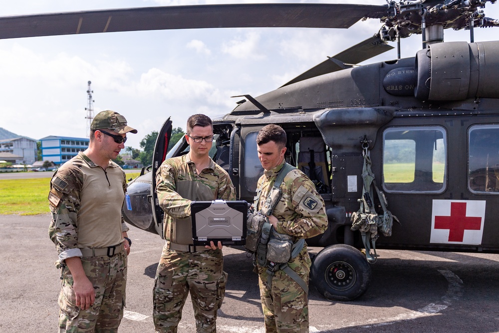 Air Force staff weather officers provide Army aviators updated forecasts during Hanuman Guardian 2018