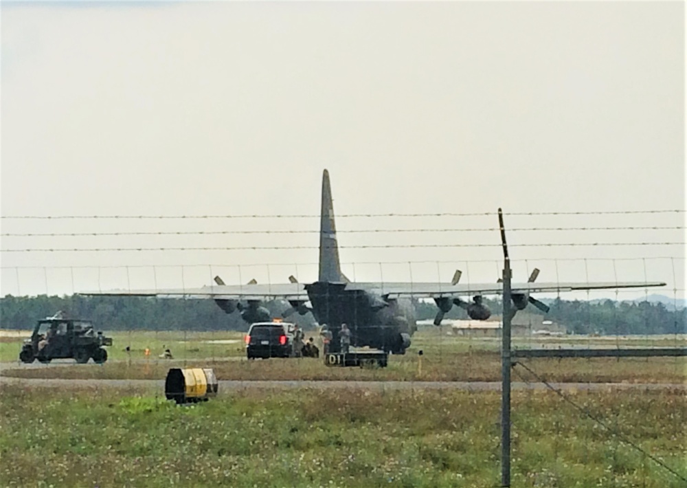 Patriot Warrior 2018 participants conduct training scenario with C-130 at Fort McCoy