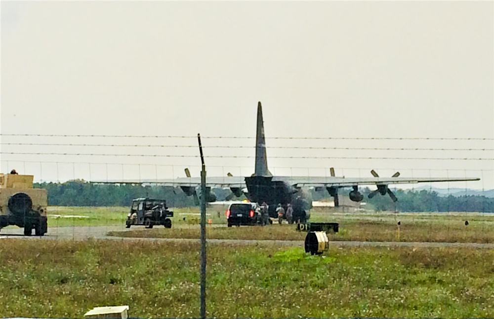 Patriot Warrior 2018 participants conduct training scenario with C-130 at Fort McCoy