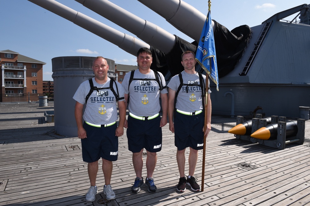 CPO Selectees from ESB-4 aboard the USS Wisconsin (BB-64)