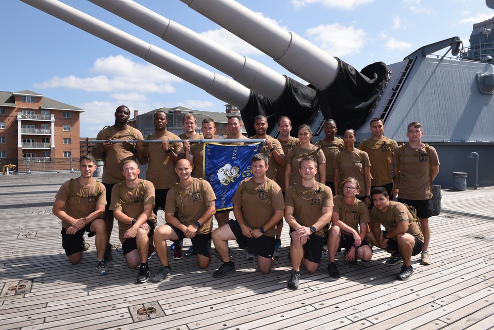 CPO Selectees from the Naval Special Warfare Group Two aboard the USS Wisconsin (BB-64)