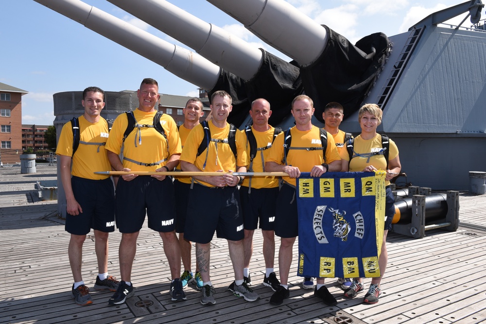 CPO Selectees from the US Naval Academy aboard the USS Wiscosin (BB-64)