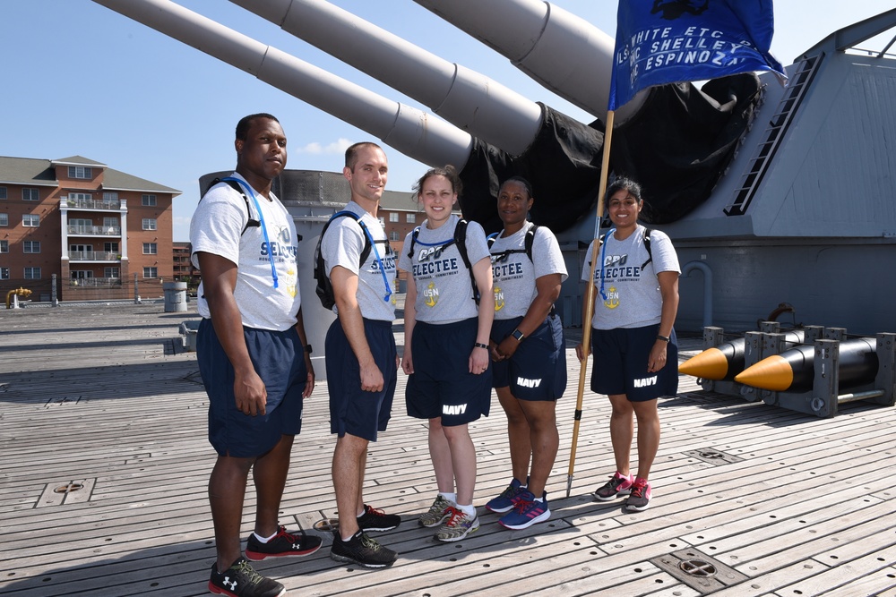 CPO Selectees from the USS Bainbridge (DDG-96) aboard the USS Wisconsin (BB-64)