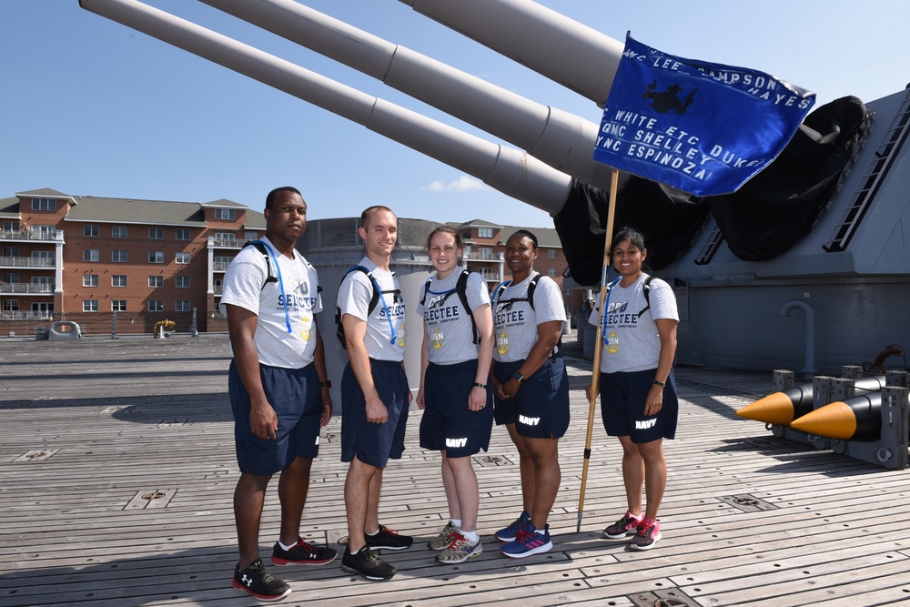 CPO Selectees from the USS Bainbridge (DDG-96) aboard the USS Wisconsin (BB-64)