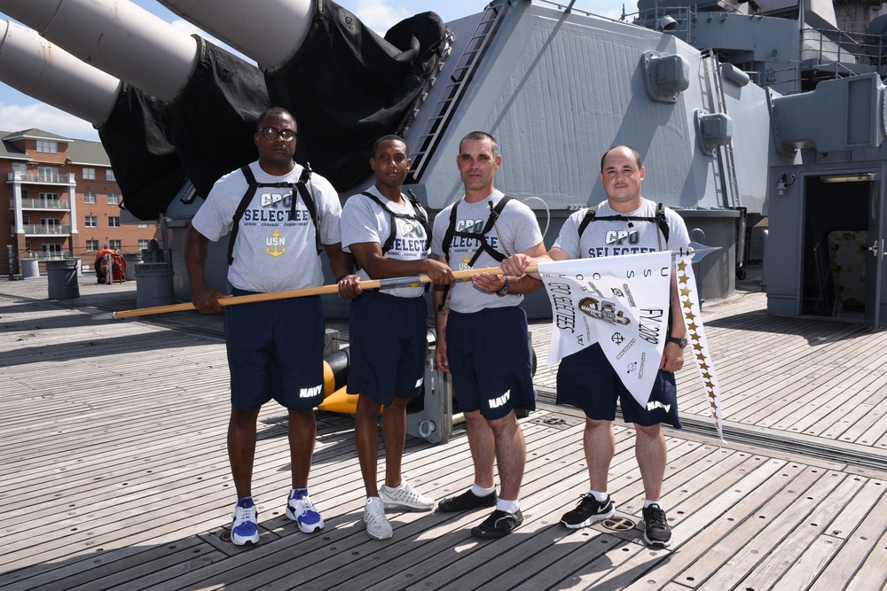 CPO Selectees from the USS Cole (DDG-67) aboard the USS Wisconsin (BB-64)