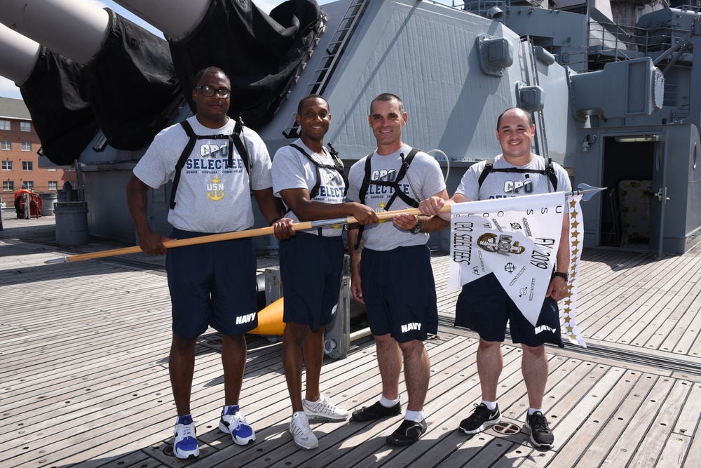 CPO Selectees from the USS Cole (DDG-67) aboard the USS Wisconsin (BB-64)