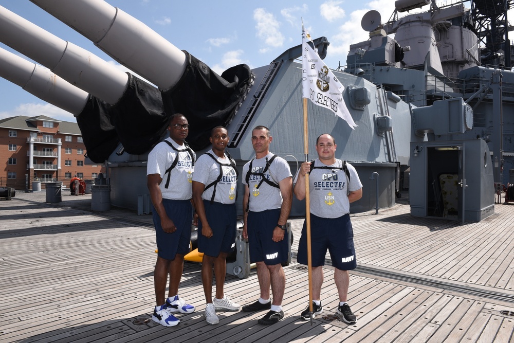 CPO Selectees from the USS Cole (DDG-67) aboard the USS Wisconsin (BB-64)