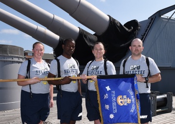 CPO Selectees from the USS Mesa Verde (LPD-19) aboard the USS Wisconsin (BB-64)