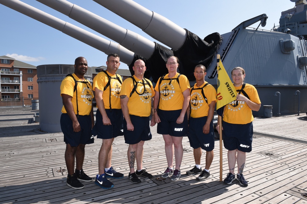 CPO Selectees from the USS Vella Gulf (CG-72) aboard the USS Wisconsin (BB-64)