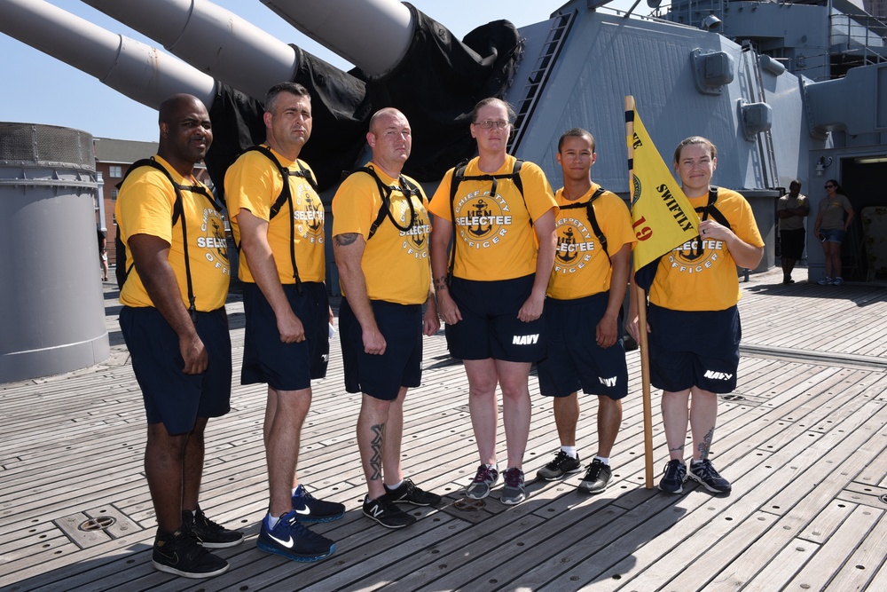 CPO Selectees from the USS Vella Gulf (CG-72) aboard the USS Wisconsin (BB-64)