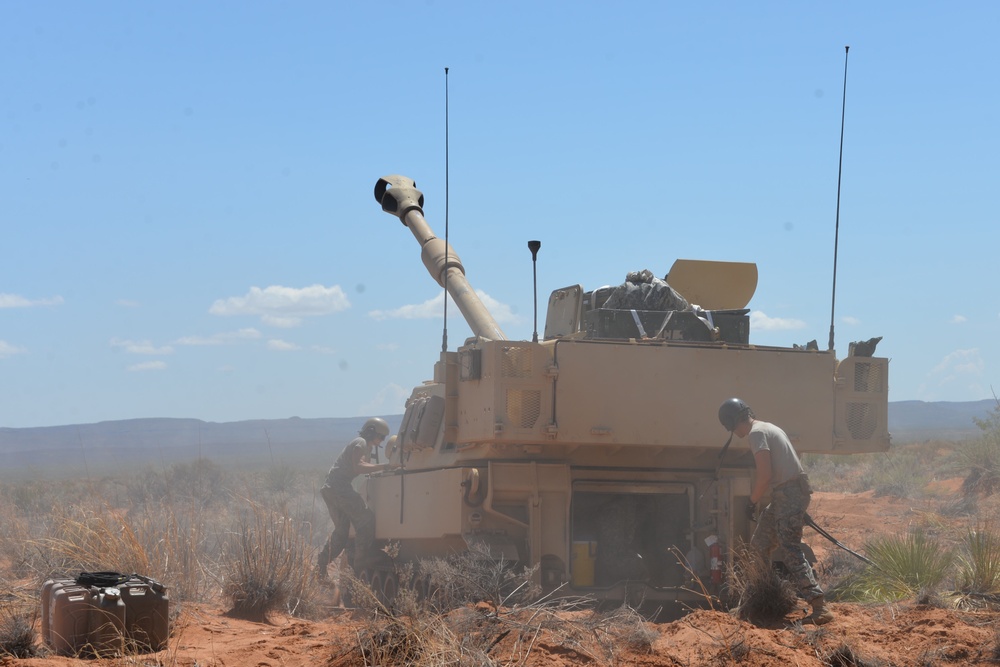 Charlie Battery, 1-113th Field Artillery Regiment Live Fire during Operation Hickory Sting