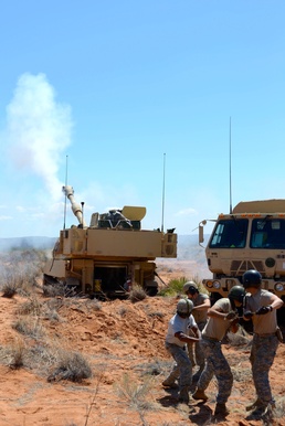 Charlie Battery, 1-113th Field Artillery Regiment Live Fire during Operation Hickory Sting