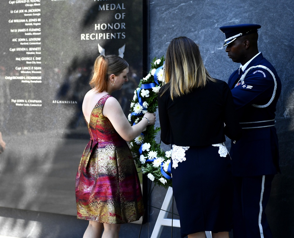 MOH family and guests attend Tech. Sgt. John Chapman's name unvieling at the Air Force Memorial