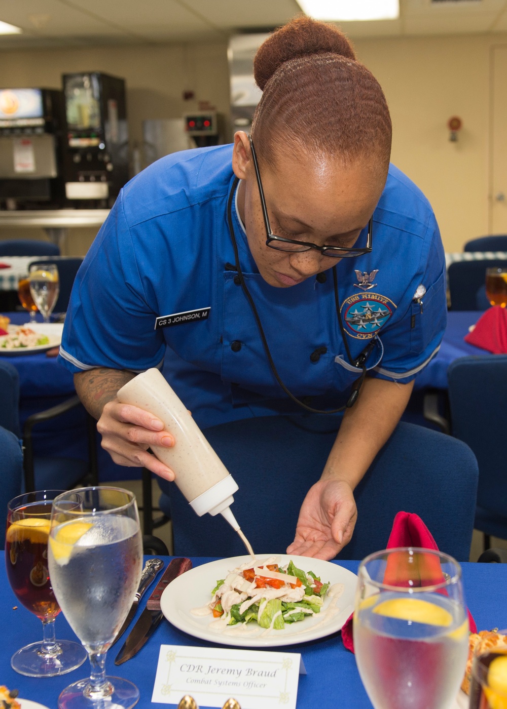 Nimitz Sailor Prepares Salad