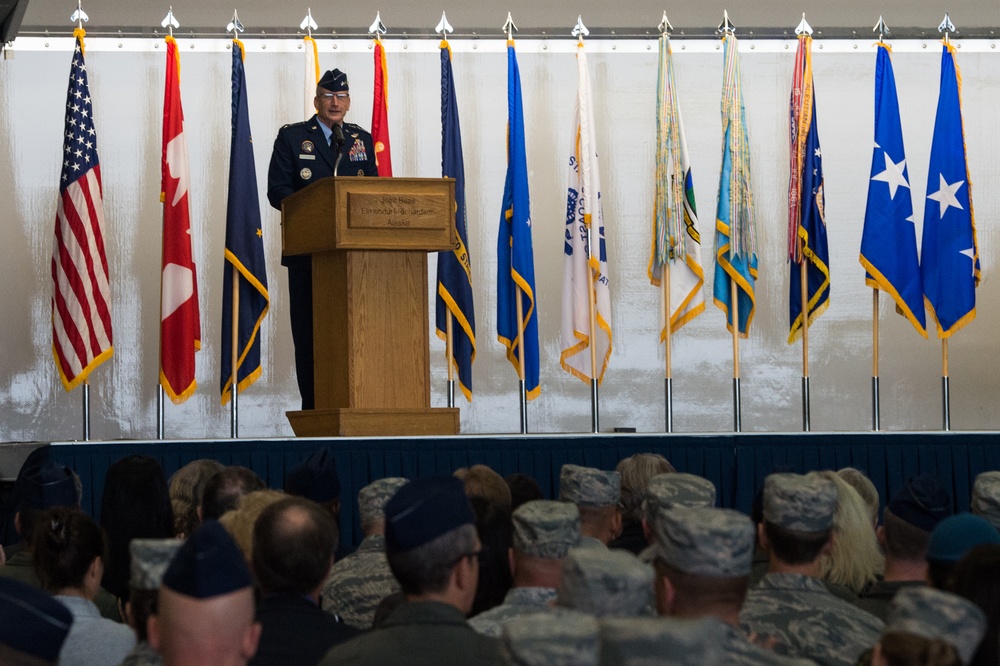 Lt. Gen. Tom Bussiere takes commad of Alaskan North American Aerospace Defense Command, Alaskan Command, and the Eleventh Air Force