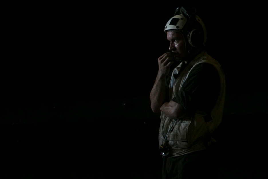 CLB-31 Marines use LCAC to load gear