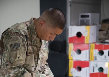 Coalition members with Task Force Battle compete in the Combined Joint Task Force-Operation Inherent Resolve Monthly/Quarterly Joint Service Board, which consists of a physical fitness test, hands-on weapons test, written test, and face to face board.