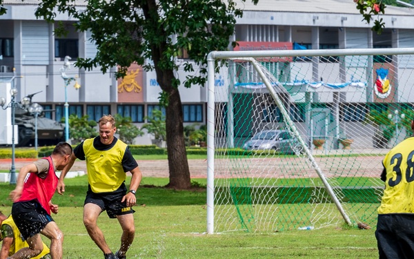 Soldiers from the U.S. Army, Army National Guard and Royal Thai Army enjoy sports day during Hanuman Guardian 2018