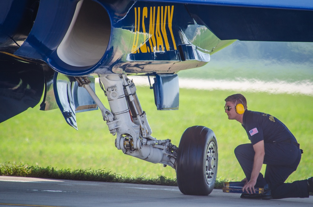 Navy Blue Angels fly over Sound of Speed