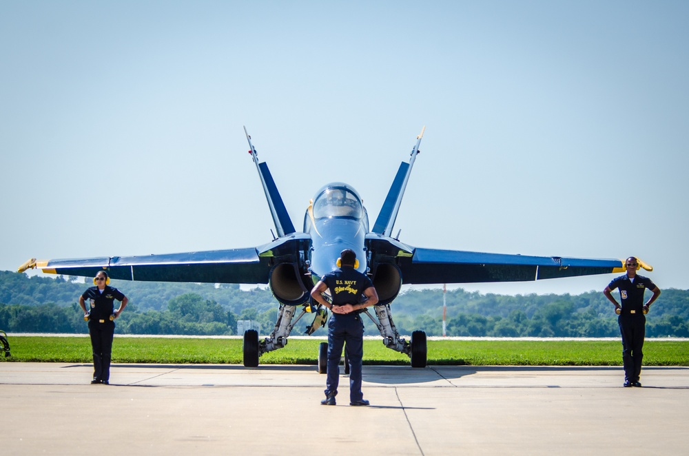 Navy Blue Angels fly over Sound of Speed