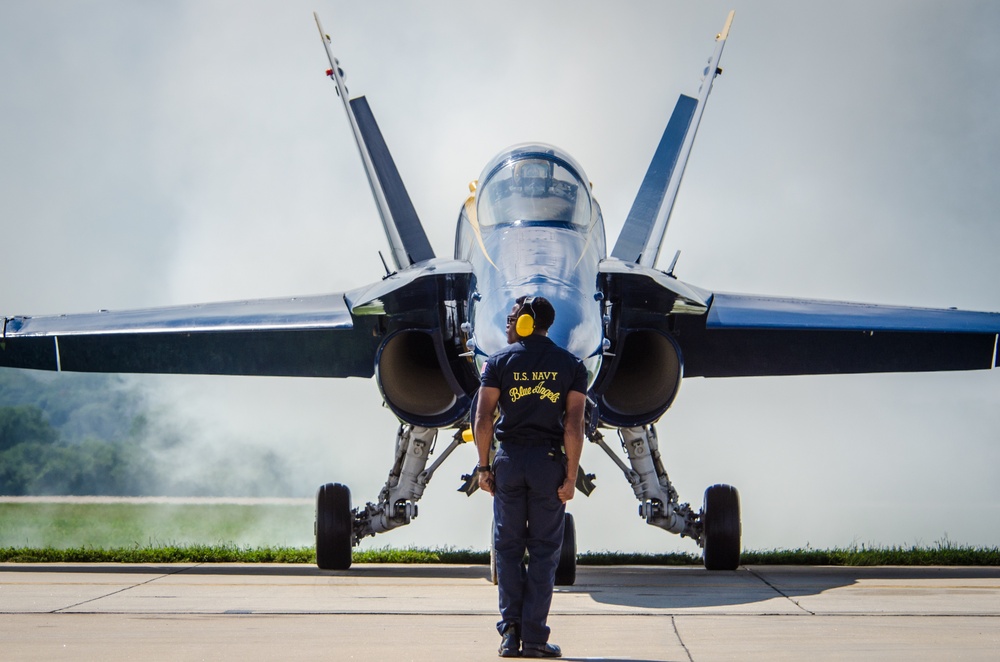 Navy Blue Angels fly over Sound of Speed