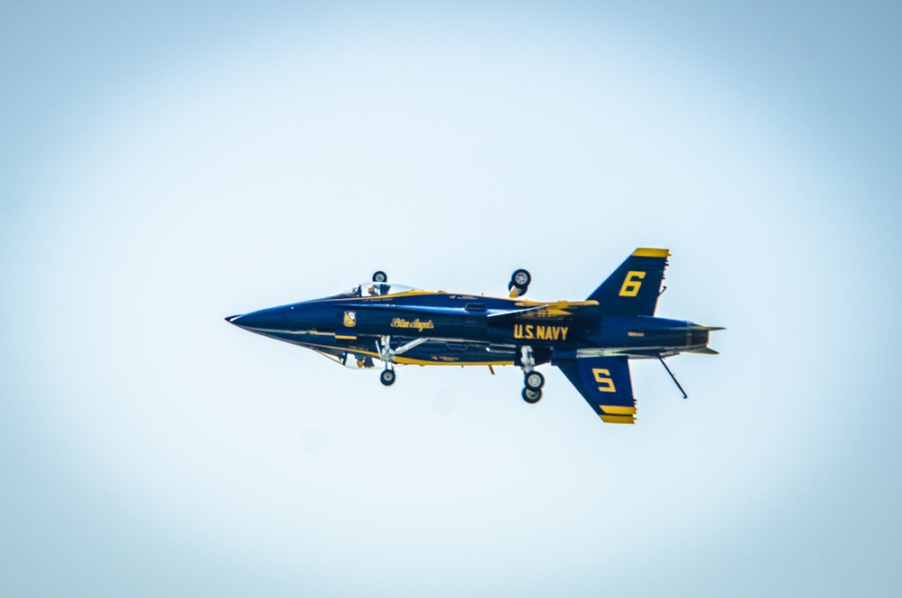 Navy Blue Angels fly over Sound of Speed