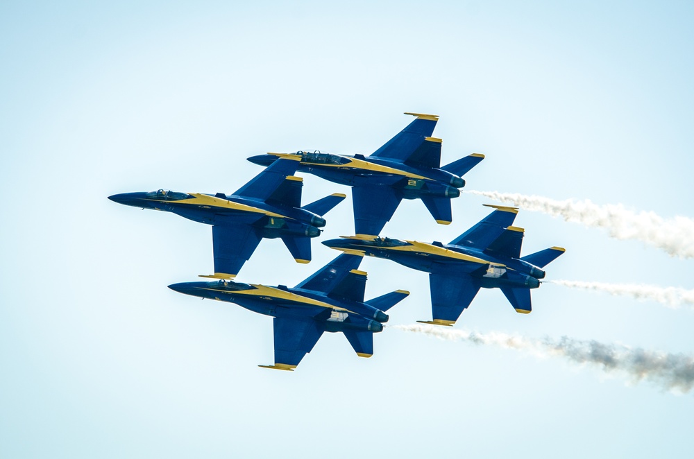 Navy Blue Angels fly over Sound of Speed