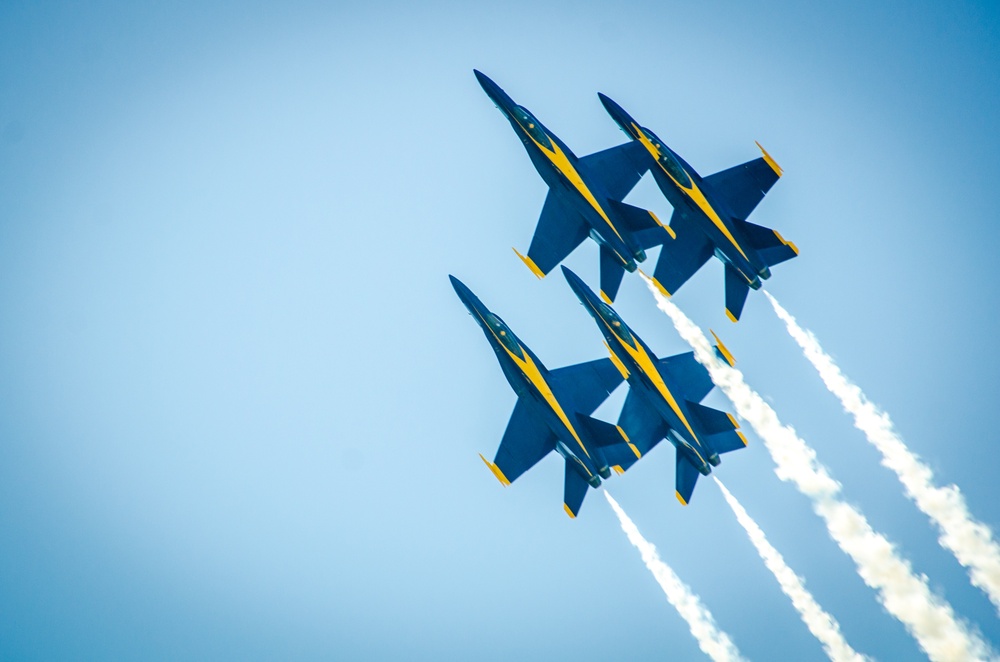 Navy Blue Angels fly over Sound of Speed