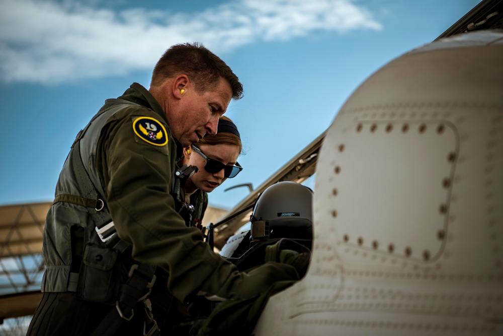 19th Air Force Commander takes to the skies