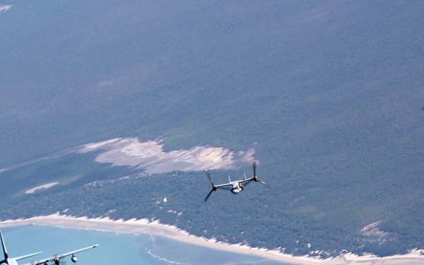 U.S. Marine MV-22 Osprey Aerial Refuel Over Australia