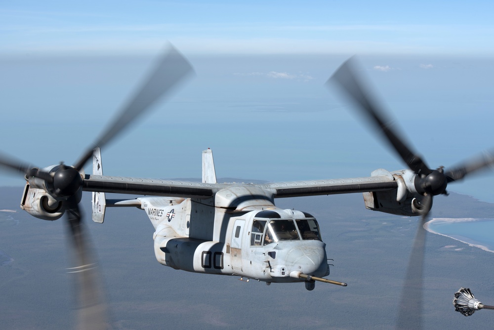 U.S. Marine MV-22 Osprey Aerial Refuel Over Australia