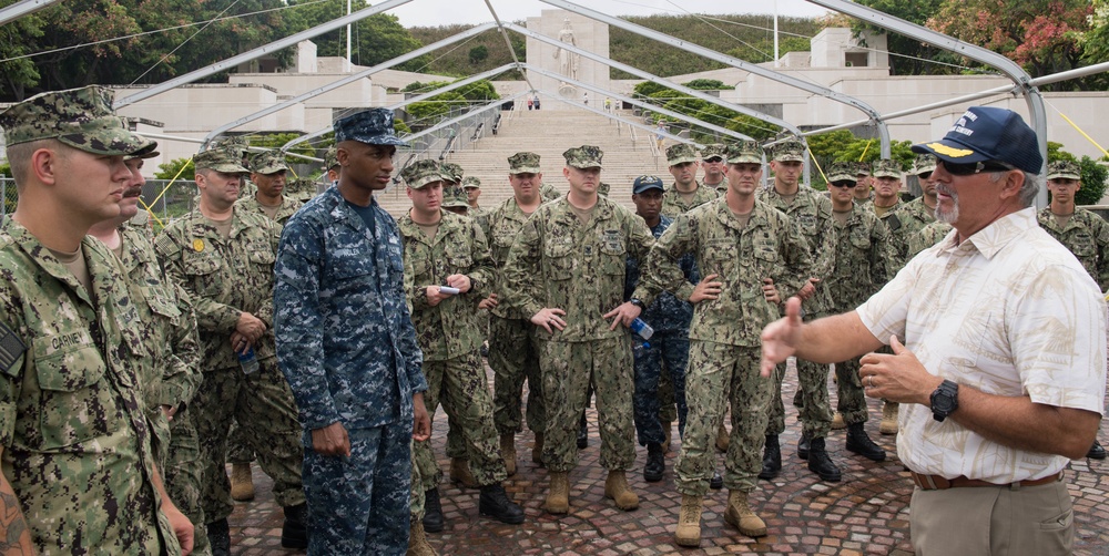 USS Missouri CPO Legacy Academy Tours the National Memorial Cemetery of the Pacific