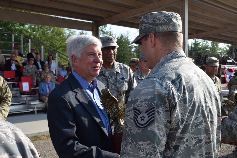 Governor, Adjutant General honor Michigan's top soldiers and airmen at pass and review