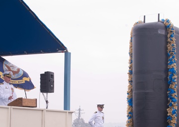 USS Hampton welcomes new commanding officer