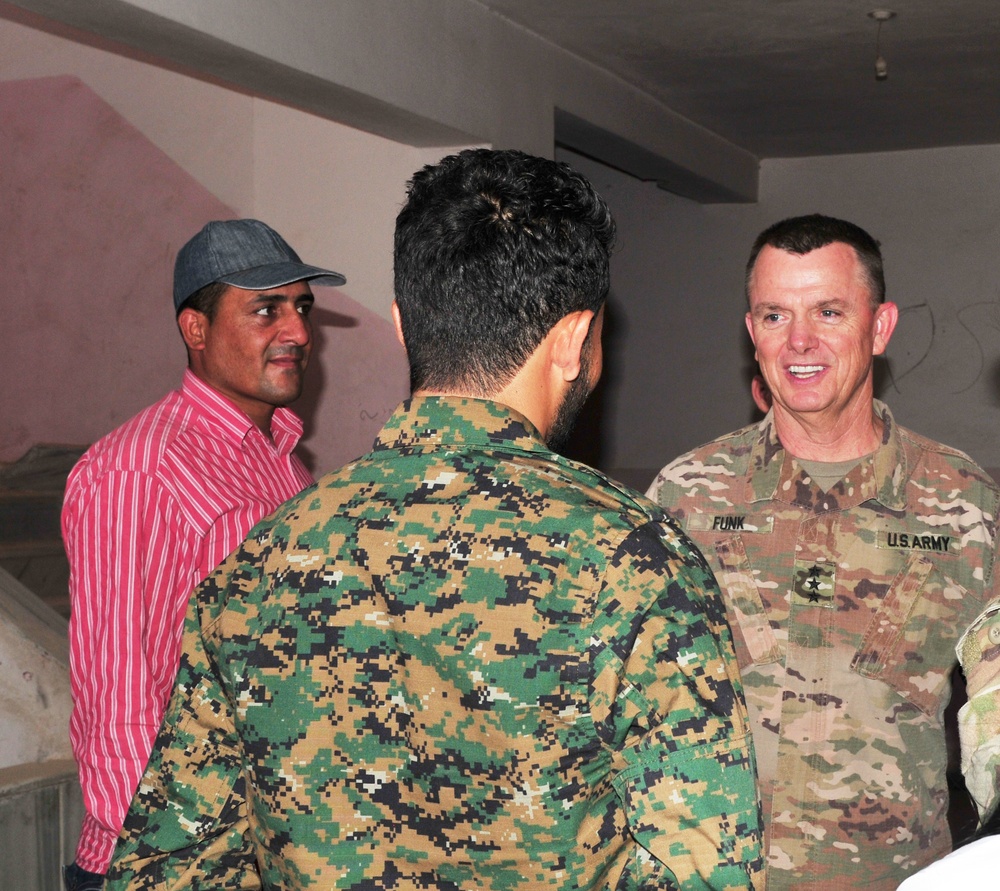 Lt. Gen. Funk visits former ISIS courthouse