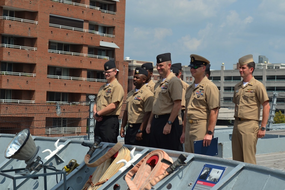 USS Wisconsin (BB-64) hosts a re-enlistment