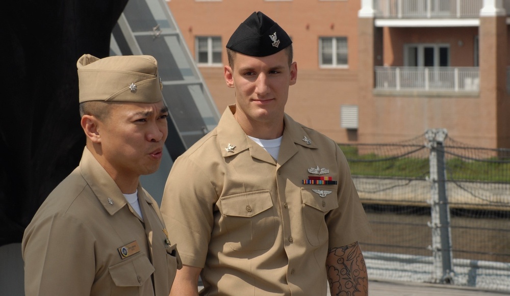 USS Wisconsin (BB-64) hosts a re-enlistment