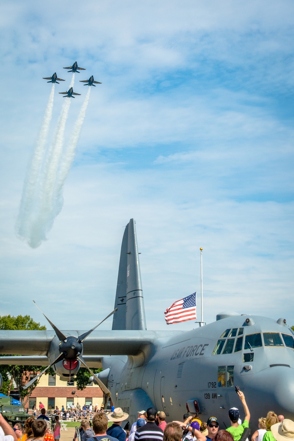 Navy Blue Angels fly over Sound of Speed