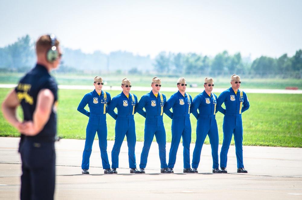 Navy Blue Angels fly over Sound of Speed