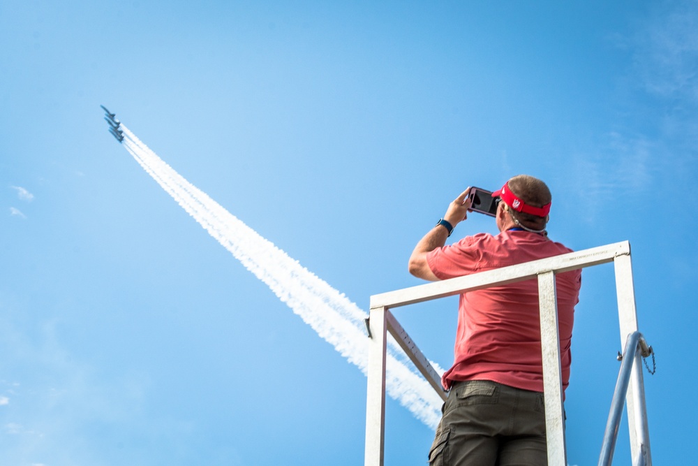 Navy Blue Angels fly over Sound of Speed