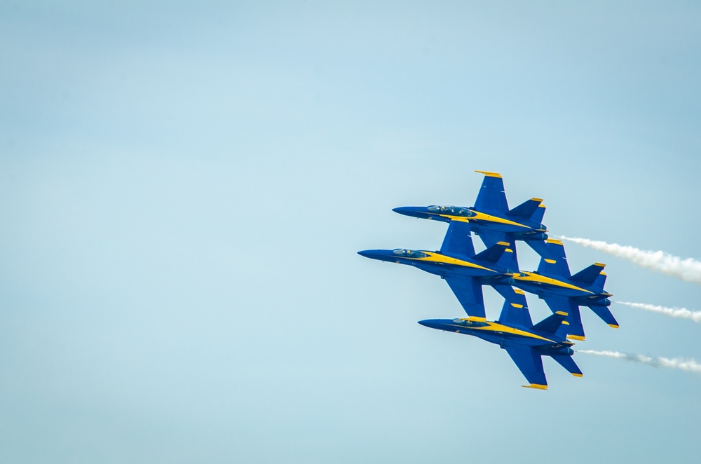 Navy Blue Angels fly over Sound of Speed