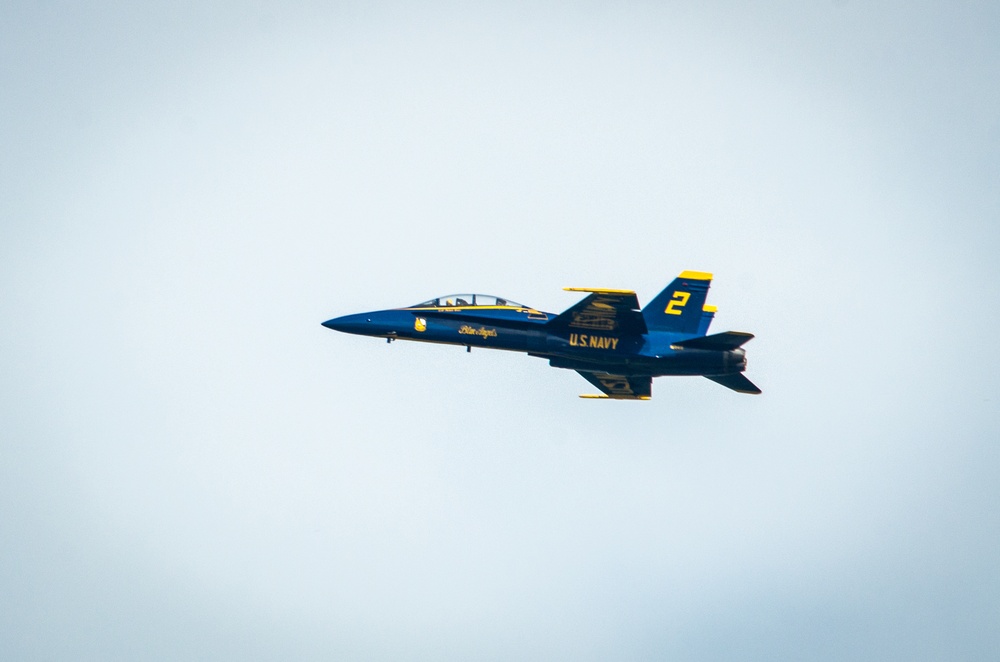 Navy Blue Angels fly over Sound of Speed