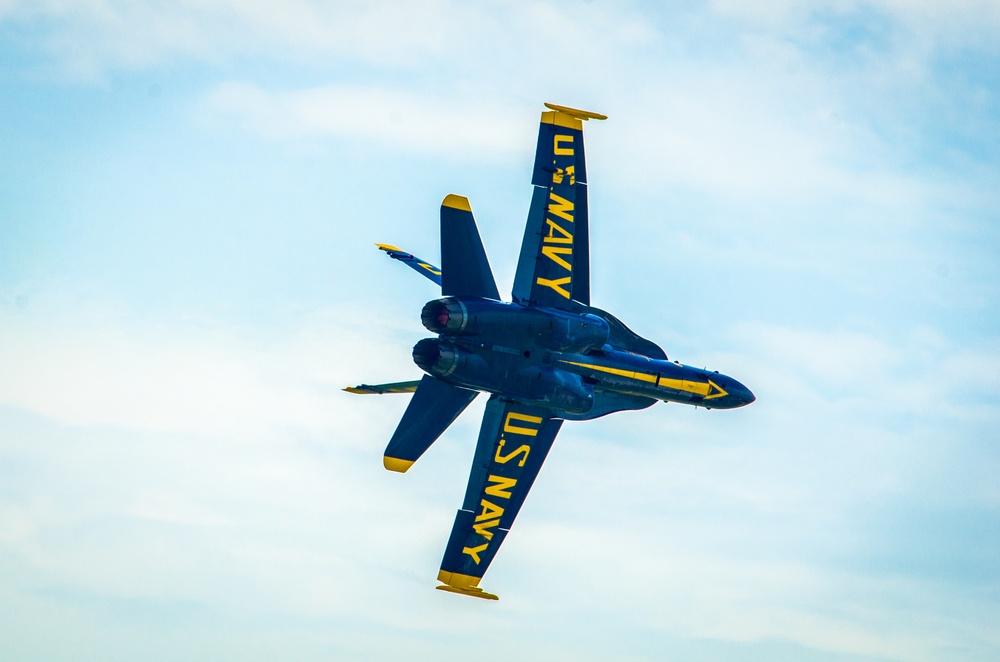 Navy Blue Angels fly over Sound of Speed